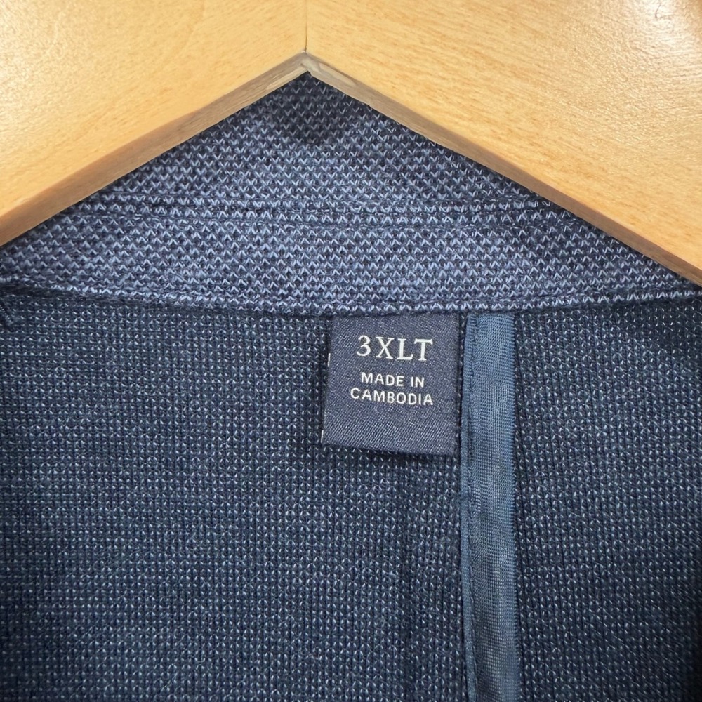 Jos A Bank Unstructured Blazer Sport Coat Men 3XLT Tall Blue Traditional Travel - Picture 4 of 15